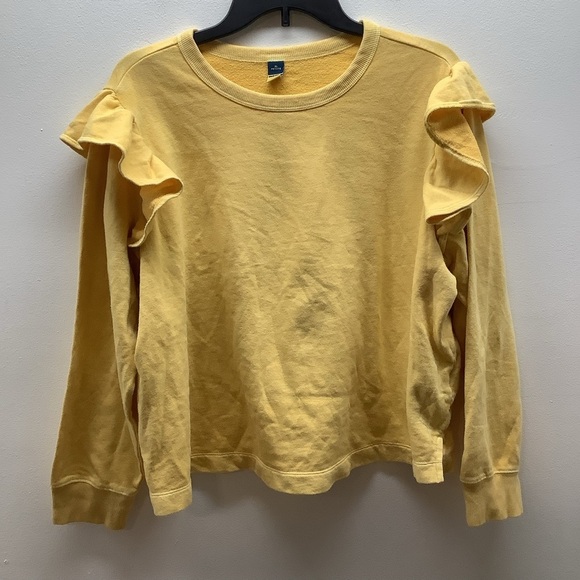 Old Navy Size XL Petite Yellow Ruffle Sleeve Sweatshirt - Picture 1 of 6